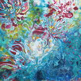 twilight flowers - acylic on canvas