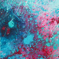 aqua on pink