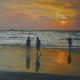 Evening light sea shore | | 100 x 70cm | oil on canvas Evening light sea shore