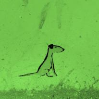 mini graffiti dog . green