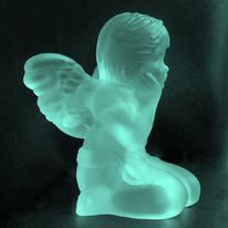 glass angel green