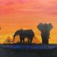 Elephants at Sunset