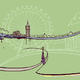 'Pigeons London' LucyCorrina | £38 | 50 x 20cm | Mounted Print 'Pigeons London' LucyCorrina