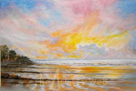 Sunset over the Wet Sands. Ryde