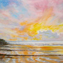 Sunset over the Wet Sands. Ryde