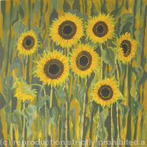 Floral Symphony in Green and Yellow