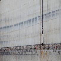 Found Canvas Detail (Fire Curtain)