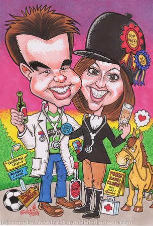 Doctors: Wedding Gift Caricature
