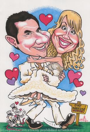 Newly weds gift caricature