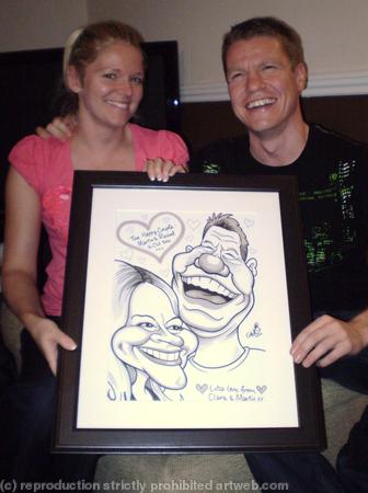 'Live Style' Wedding Gift Caricature