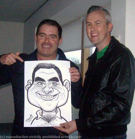 Live style caricature of Des McLean