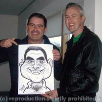 Live style caricature of Des McLean