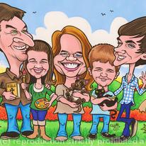 Family Group Caricature
