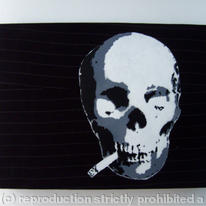 Smoking Skull Stencil