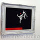 Dalmation Jumping | (sold) | 55 x 65cm | Spraypaint on Pinstripe Suit Dalmation Jumping