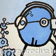 Blue Alien in Headphones