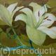 Lilies , green and gold. | £350 | | mixed media on canvas. Lilies , green and gold.