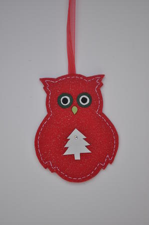 Owlet - red glitter felt