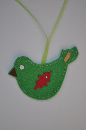 Chirp - bright green glitter felt
