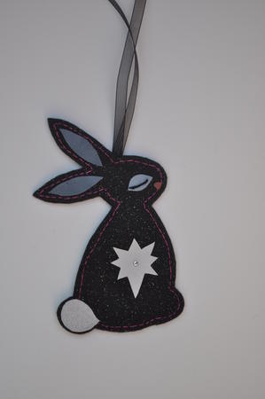 Bunny - black glitter felt