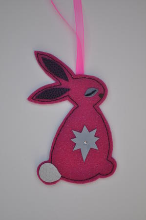 Bunny - pink glitter felt