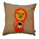 Lion Cushion - Organic cotton, eco-fi felt and hand stitching
