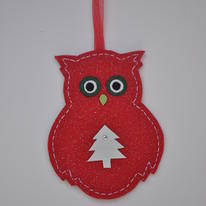 Owlet - red glitter felt