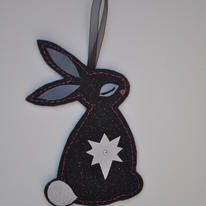 Bunny - black glitter felt