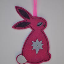 Bunny - pink glitter felt