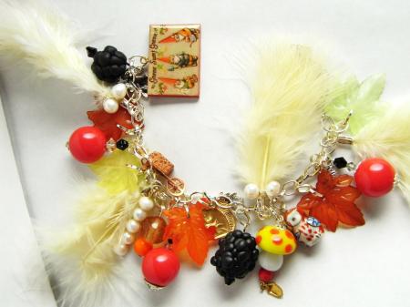 Foraging Berry Loving Gnome charm bracelet