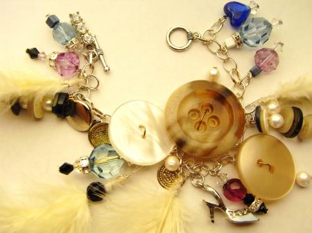 Cinderella's buttons chunky charm bracelet