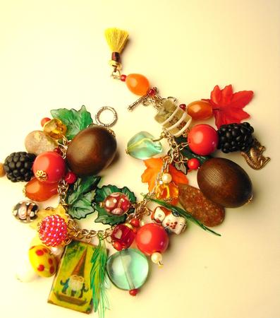 fruits of the forest chunky charm bracelet