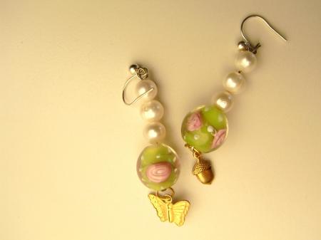 rose garden pearl earrings