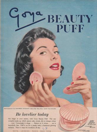 beauty puff 1950's mag ad