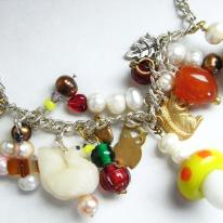 Autumn magic mushroom park walk charm bracelet