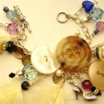 Cinderella's buttons chunky charm bracelet