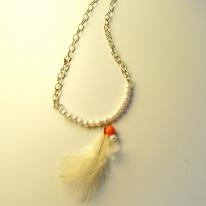 vintage scene pearl choker