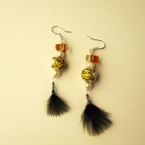 Sunny fluffy face earrings