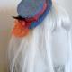 mini denim boater fascinator