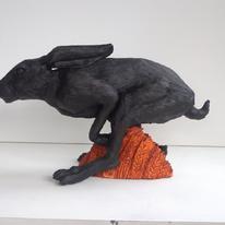 Hare Over Fields of Gold