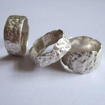 Handmade silver avocado skin ring