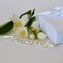 Silver wheat ear brooch