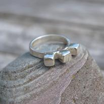 Handmade silver 'blocks' ring