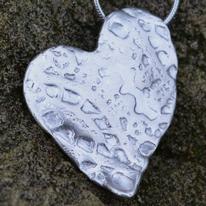 Handmade silver lace heart necklace