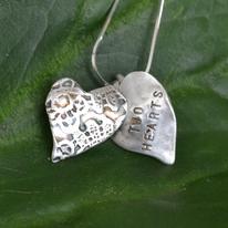 Handmade silver 'two hearts' necklace