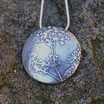 Handmade silver cow parsley necklace