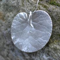 Handmade silver lily pad necklace