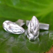 Handmade silver asparagus tip cufflinks