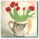 tulips-in-white-jug | £110 | 30 x 30cm | emulsion and acrylic paint tulips-in-white-jug