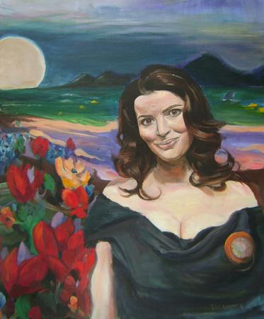 Portrait of Nigella Lawson famous British TV cook